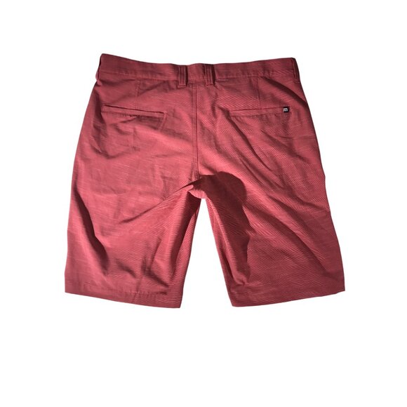 Travis Mathew Men's Watermelon Red Bermuda Golf Shorts - Picture 2 of 8